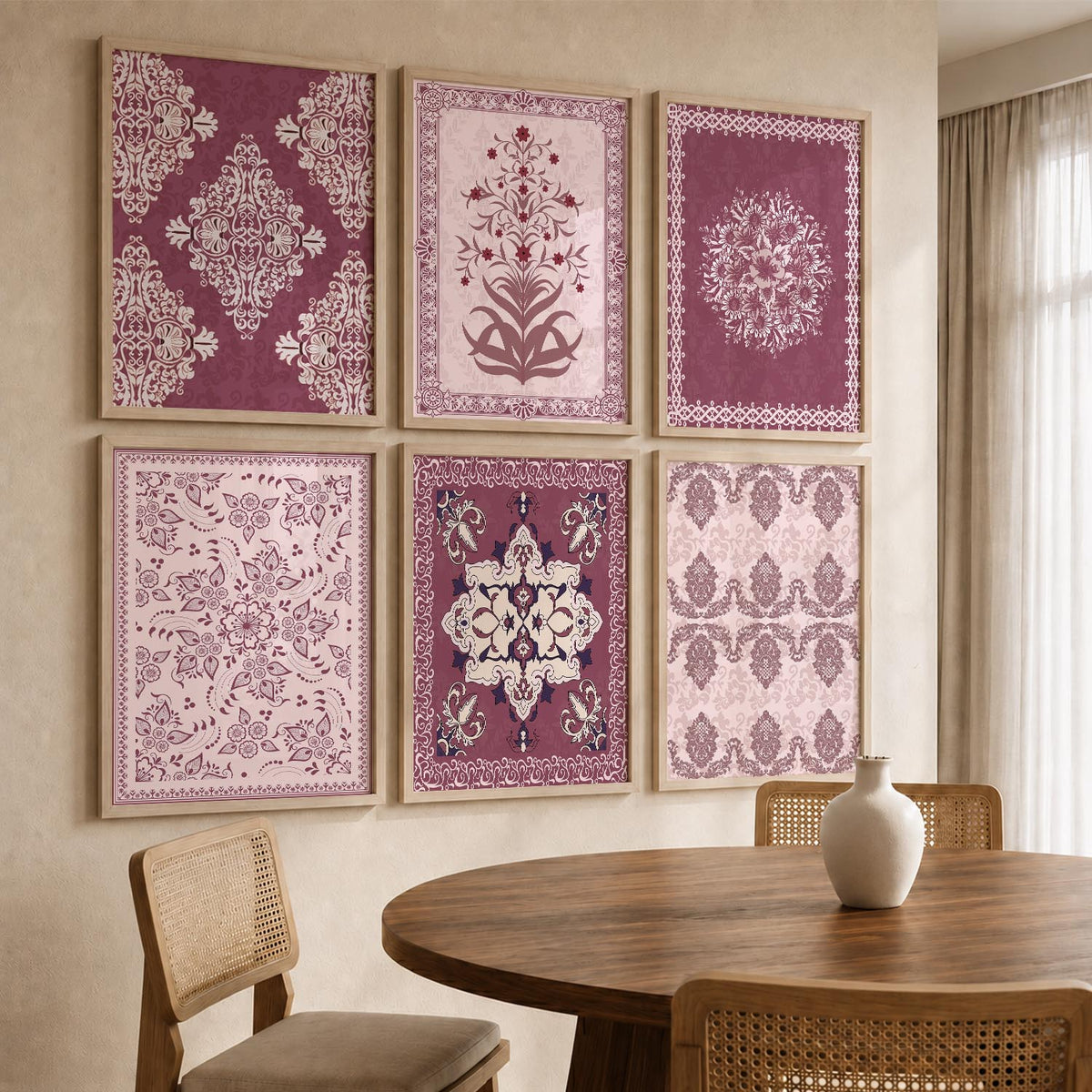 Traditional Indian Madhubani Art Prints with Frame for Wall Decor