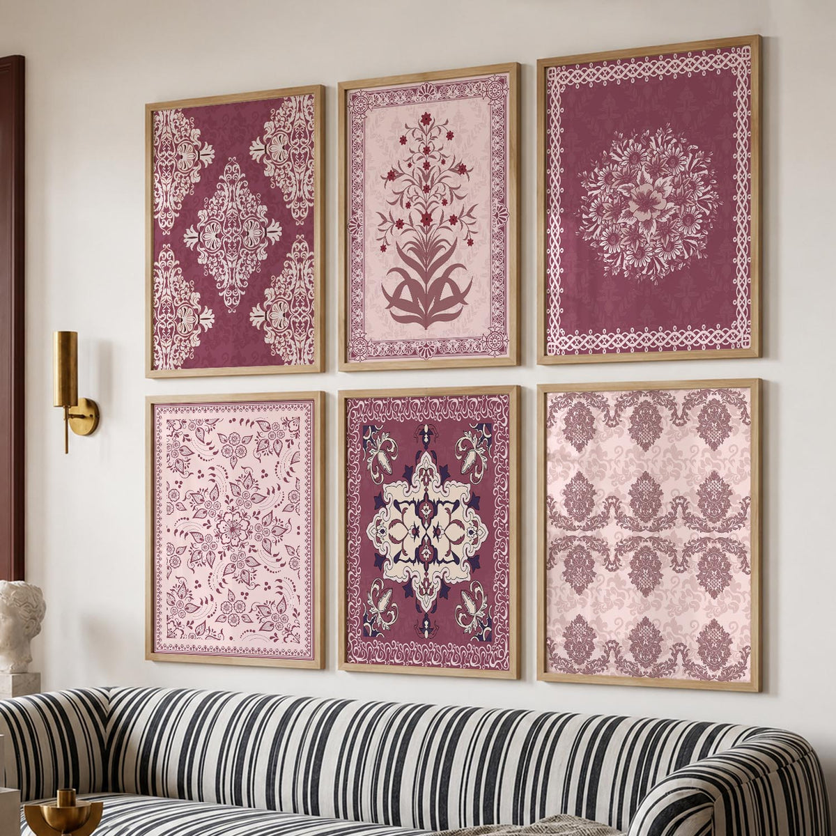 Traditional Indian Madhubani Art Prints with Frame for Wall Decor
