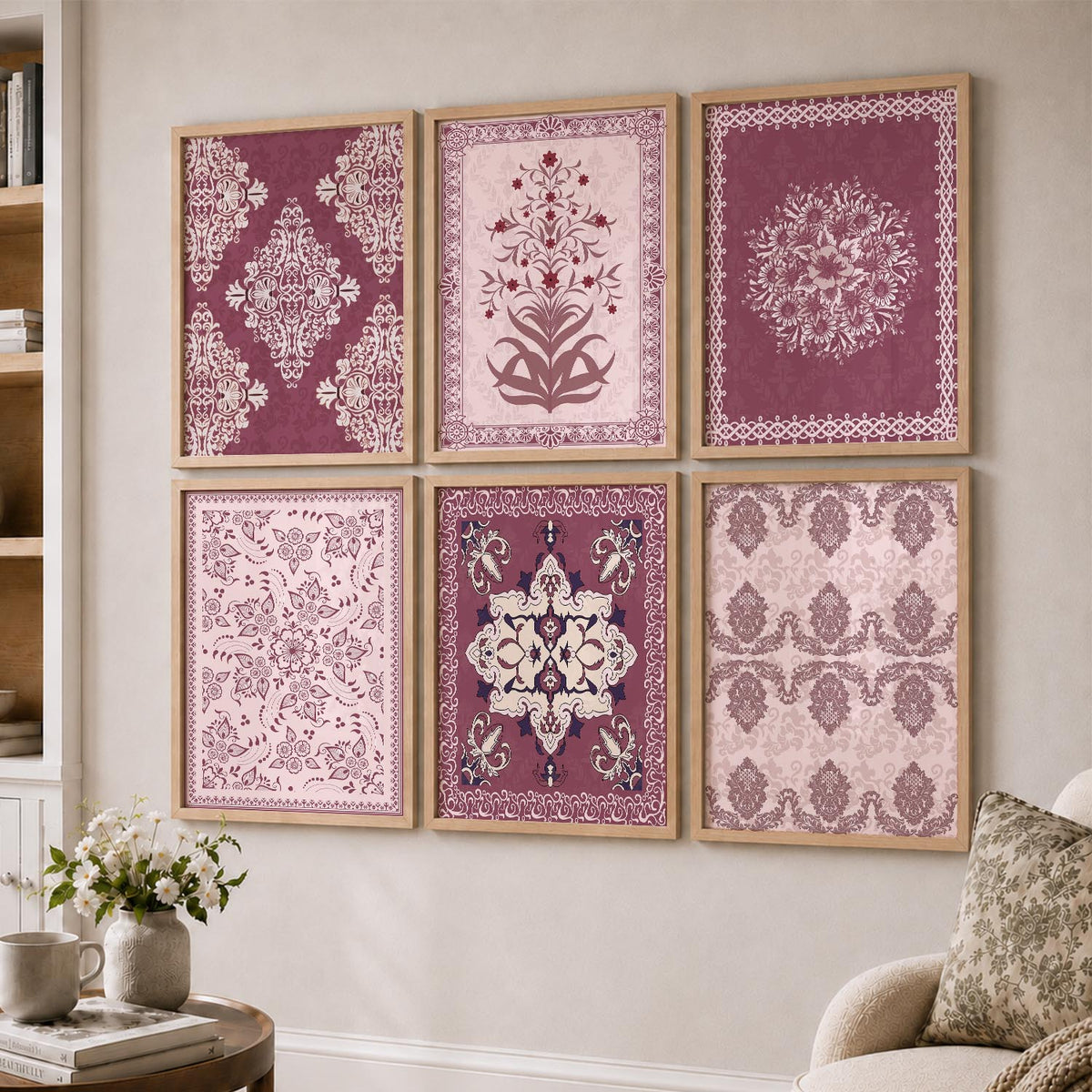 Traditional Indian Madhubani Art Prints with Frame for Wall Decor