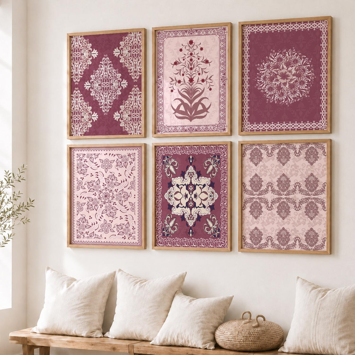 Traditional Indian Madhubani Art Prints with Frame for Wall Decor
