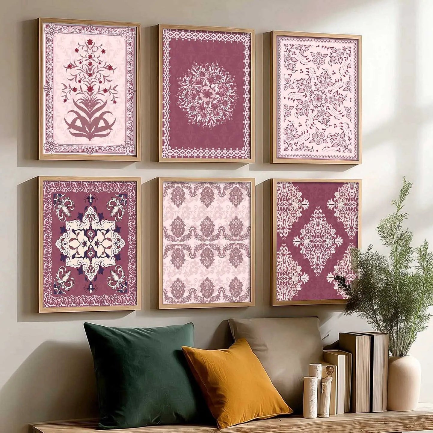 Traditional Indian Madhubani Art Prints with Frame for Wall Decor