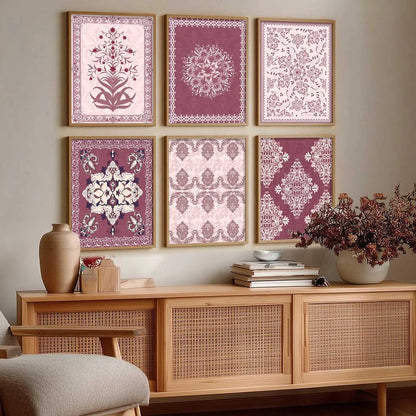 Traditional Indian Madhubani Art Prints with Frame for Wall Decor