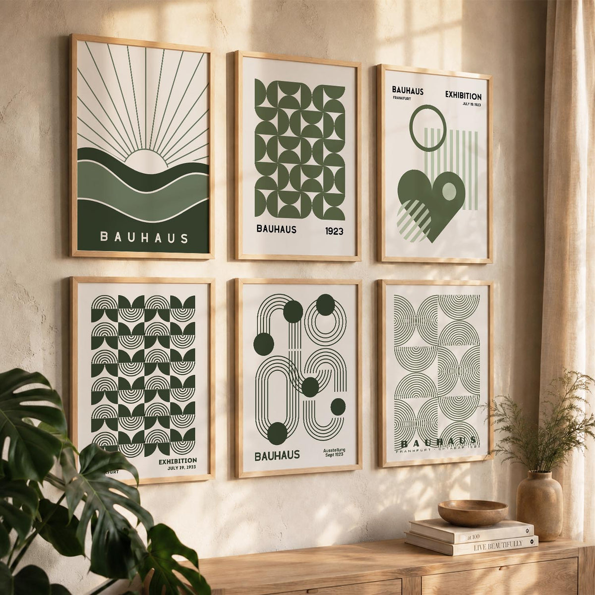 Boho Wall Art Prints with Frame for Wall Decor
