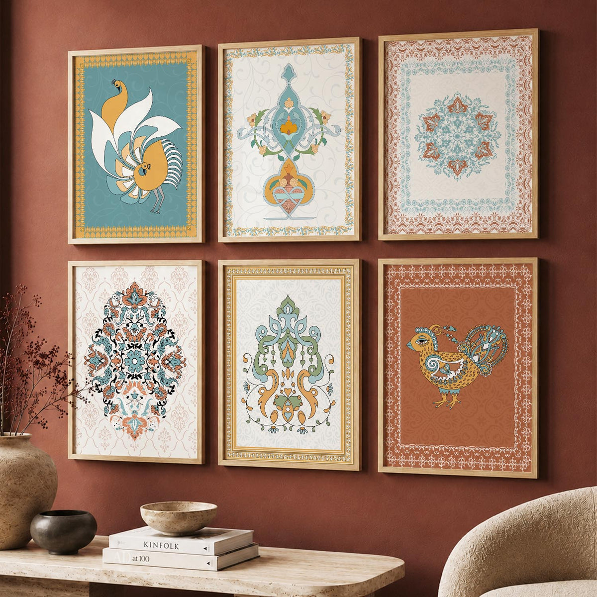 Gond Wall Art Prints with Frame for Wall Decor