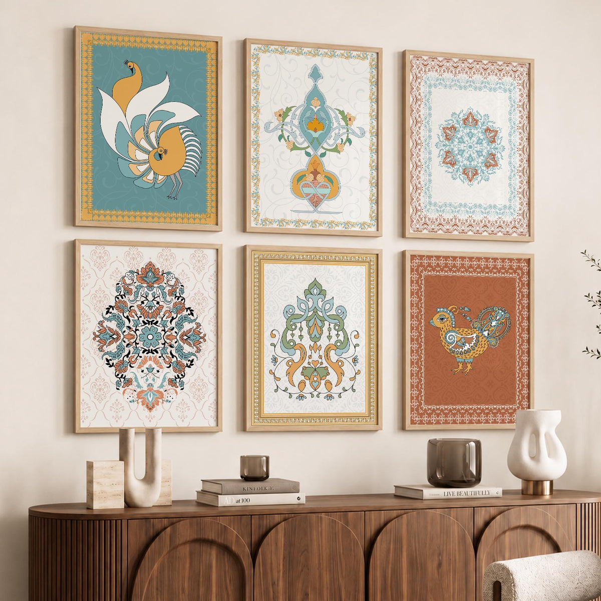 Gond Wall Art Prints with Frame for Wall Decor