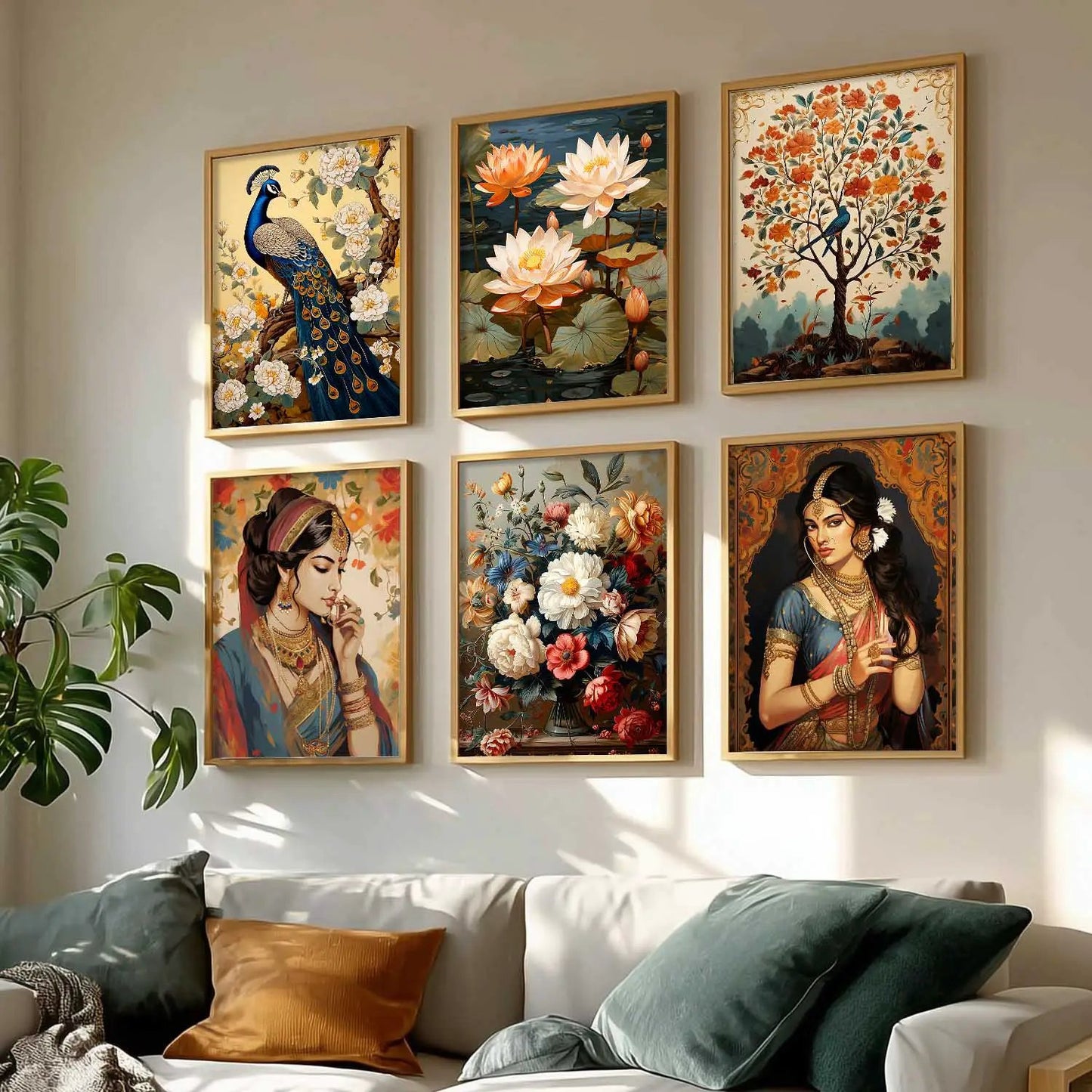 Madhubani Wall Art Prints with Frame for Wall Decor