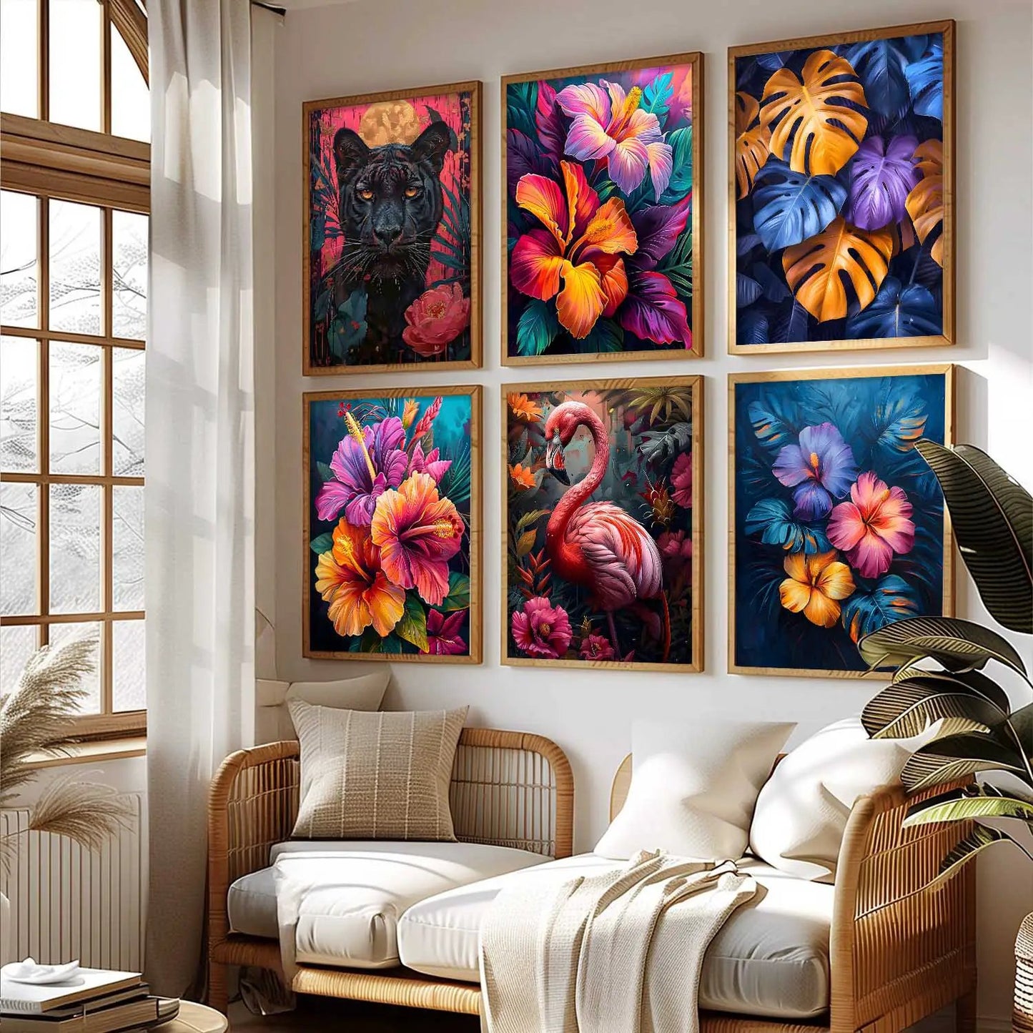 Floral Wall Art Prints with Frame for Wall Decor