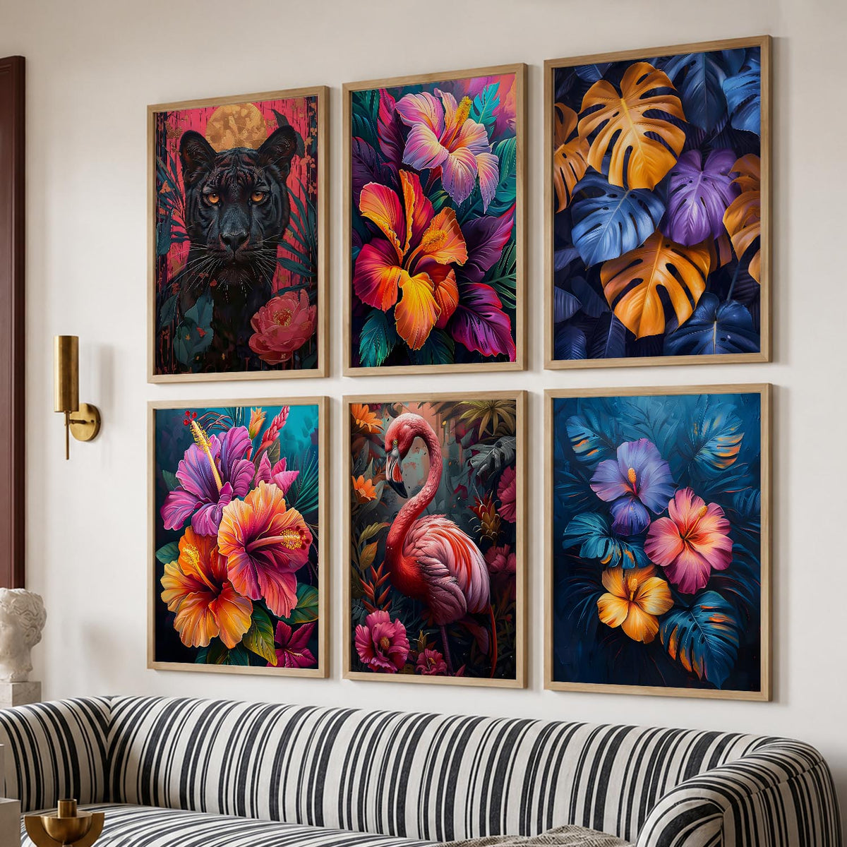 Floral Wall Art Prints with Frame for Wall Decor