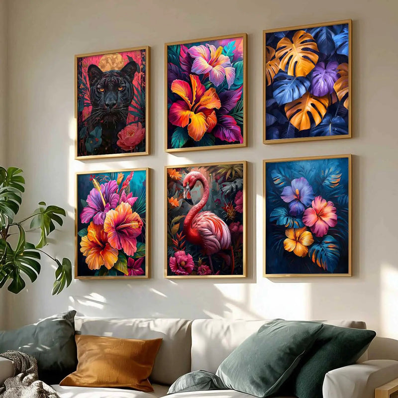 Floral Wall Art Prints with Frame for Wall Decor