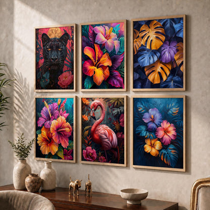 Floral Wall Art Prints with Frame for Wall Decor