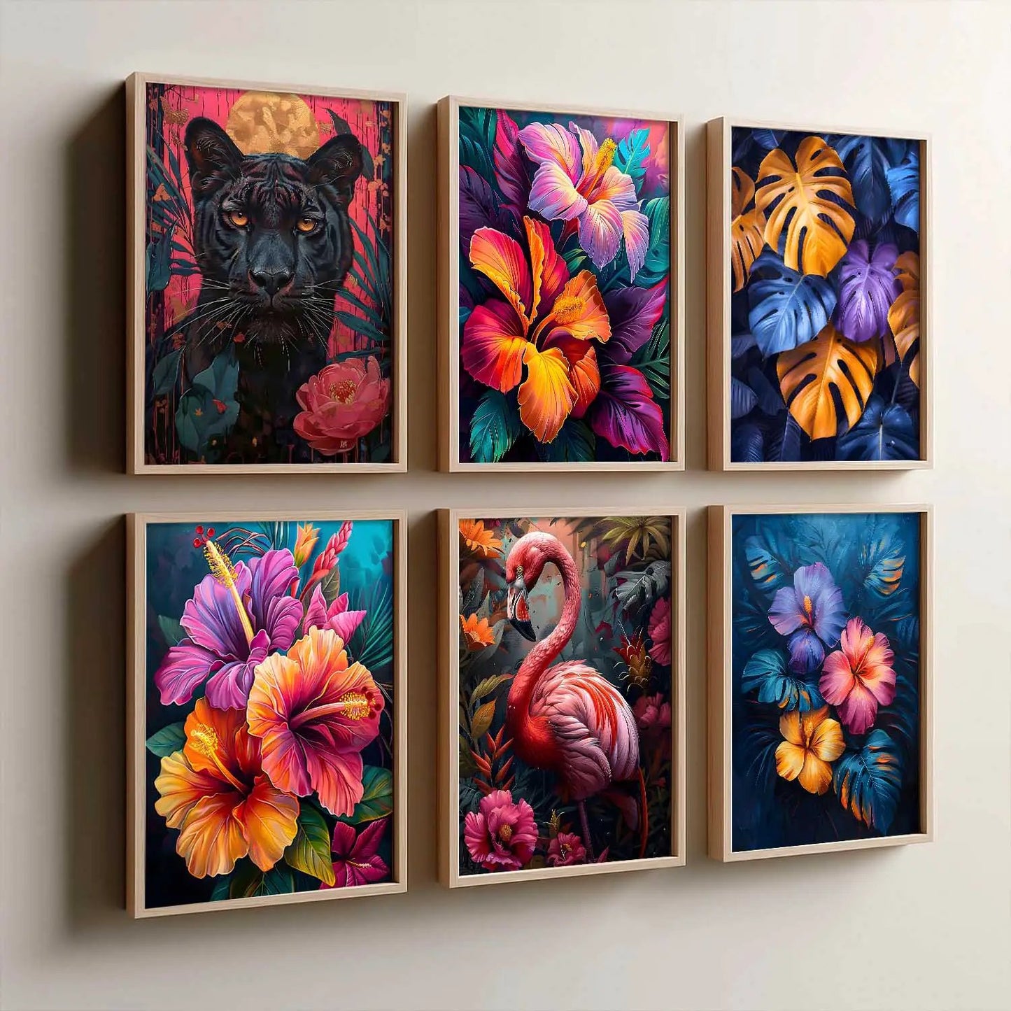 Floral Wall Art Prints with Frame for Wall Decor