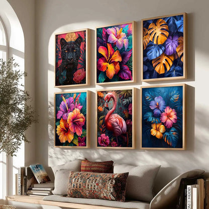 Floral Wall Art Prints with Frame for Wall Decor