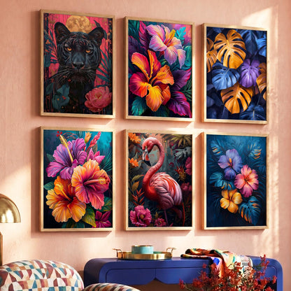 Floral Wall Art Prints with Frame for Wall Decor