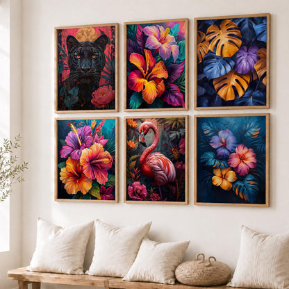 Floral Wall Art Prints with Frame for Wall Decor