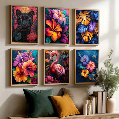 Floral Wall Art Prints with Frame for Wall Decor