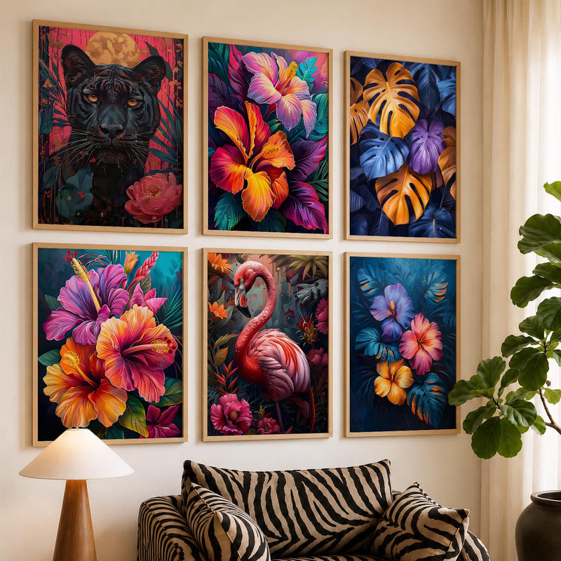 Floral Wall Art Prints with Frame for Wall Decor