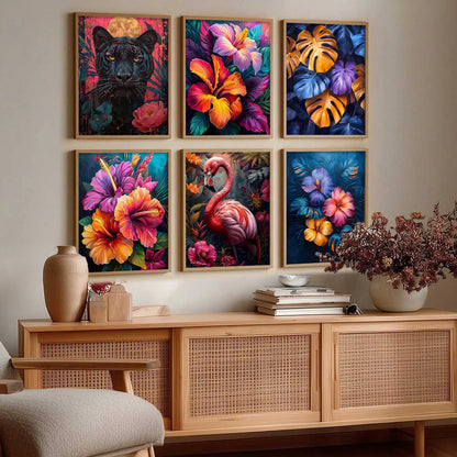 Floral Wall Art Prints with Frame for Wall Decor