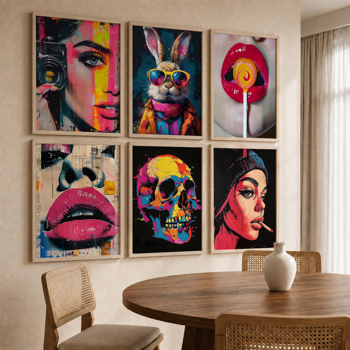 Modern Wall Art Cool Prints with Frame for Wall Decor