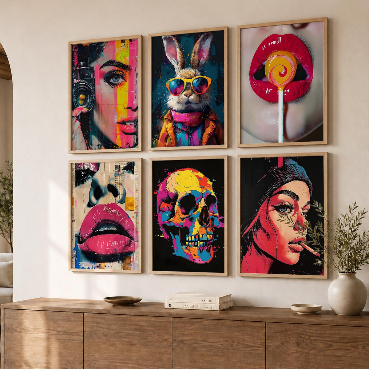 Modern Wall Art Cool Prints with Frame for Wall Decor