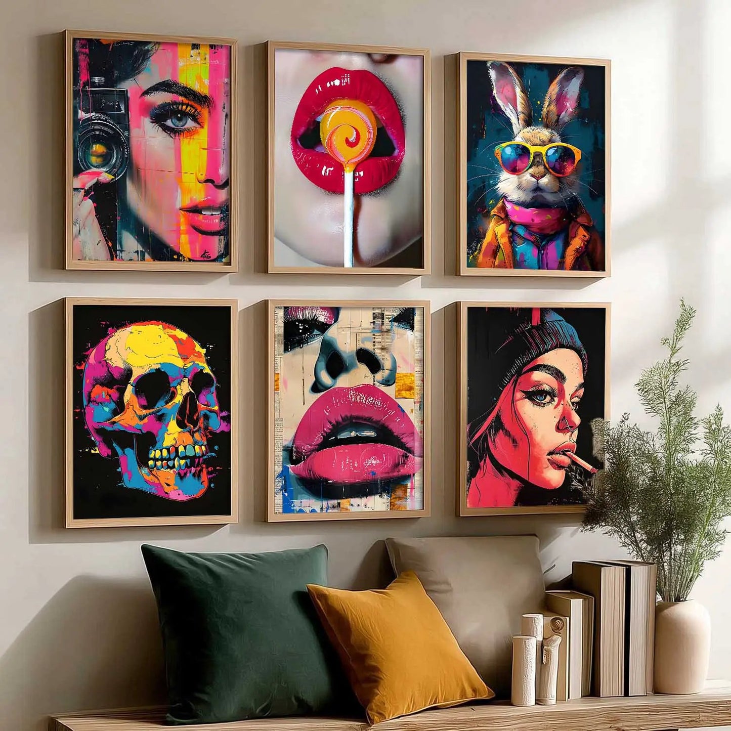 Modern Wall Art Cool Prints with Frame for Wall Decor