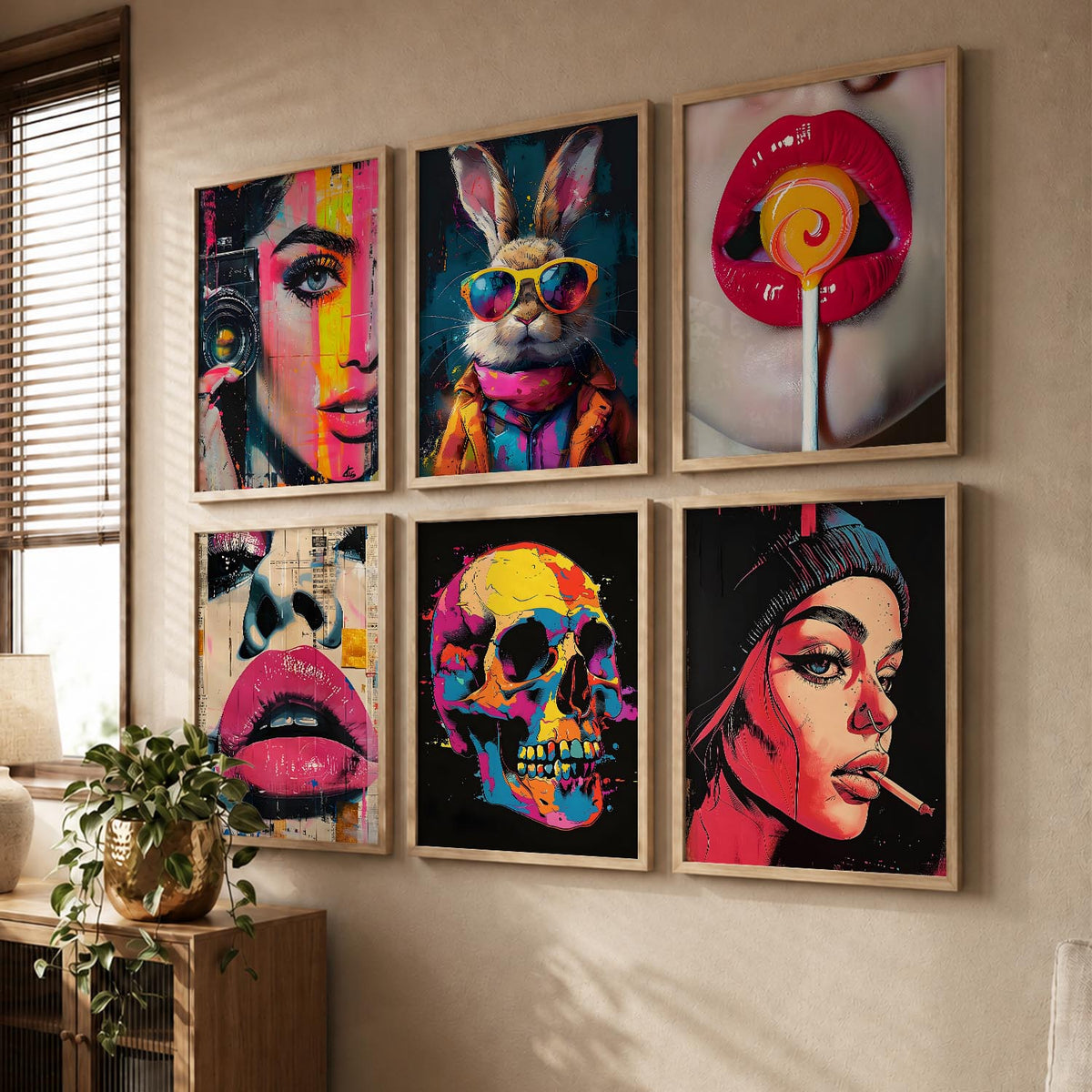 Modern Wall Art Cool Prints with Frame for Wall Decor