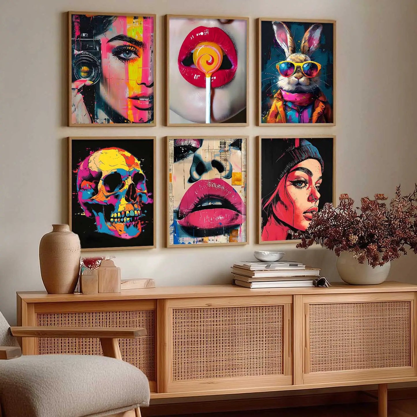 Modern Wall Art Cool Prints with Frame for Wall Decor