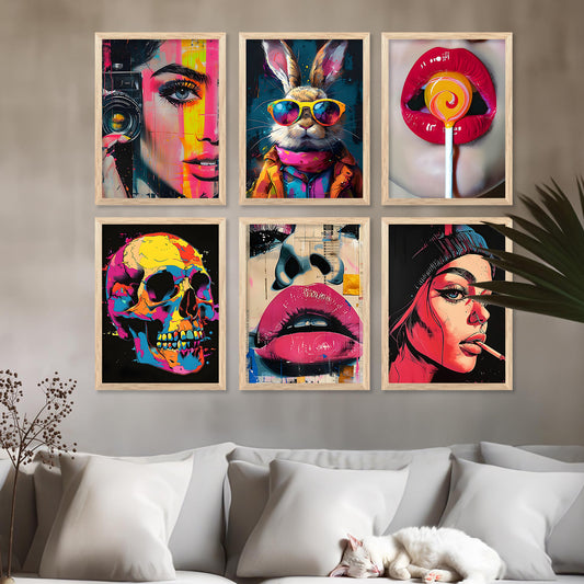 Modern Wall Art Cool Prints with Frame for Wall Decor