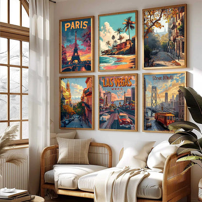 City Wall Art Prints with Frame for Wall Decor