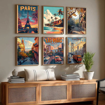 City Wall Art Prints with Frame for Wall Decor