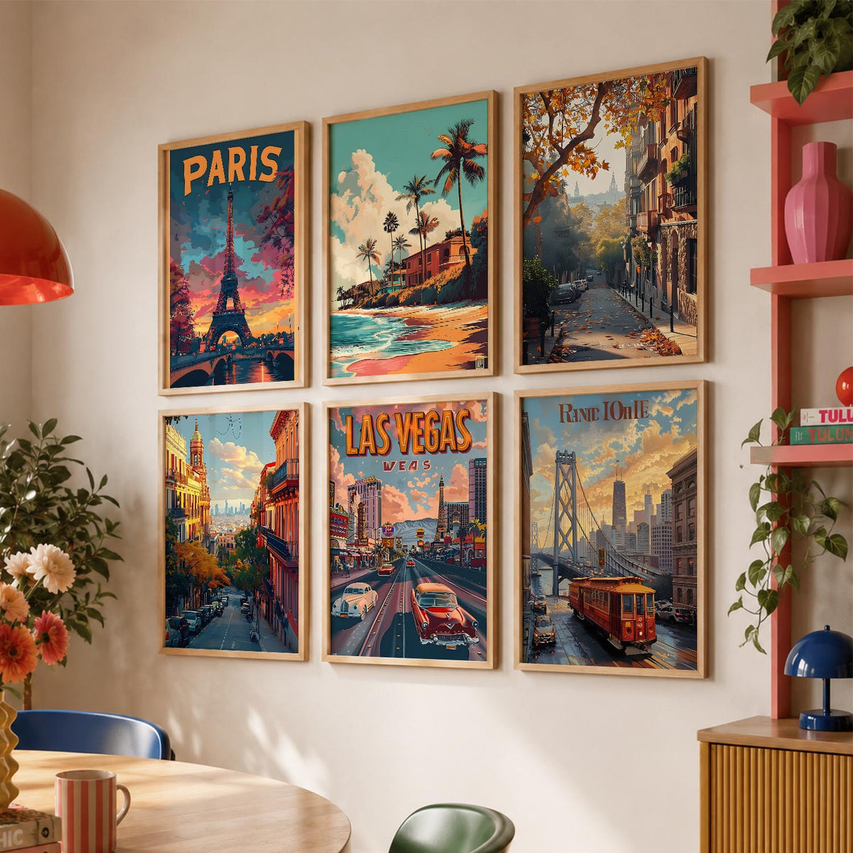 City Wall Art Prints with Frame for Wall Decor