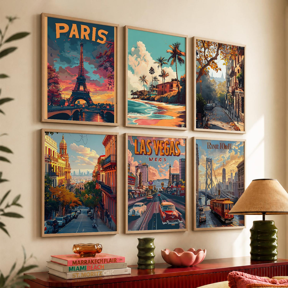 City Wall Art Prints with Frame for Wall Decor