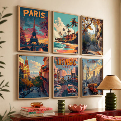 City Wall Art Prints with Frame for Wall Decor