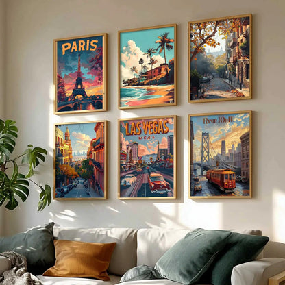City Wall Art Prints with Frame for Wall Decor