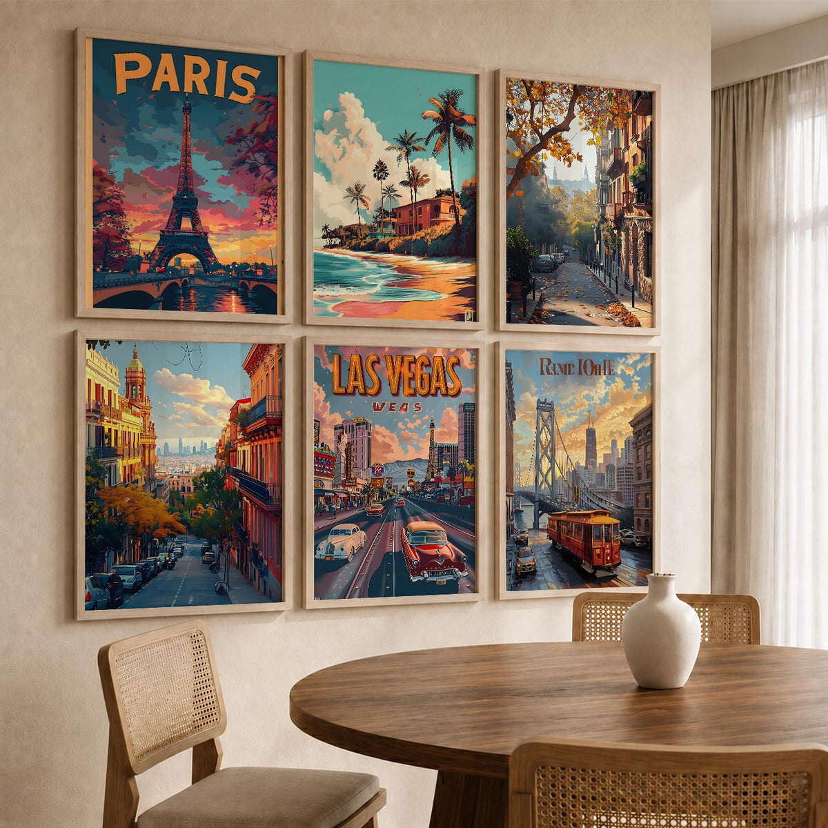 City Wall Art Prints with Frame for Wall Decor