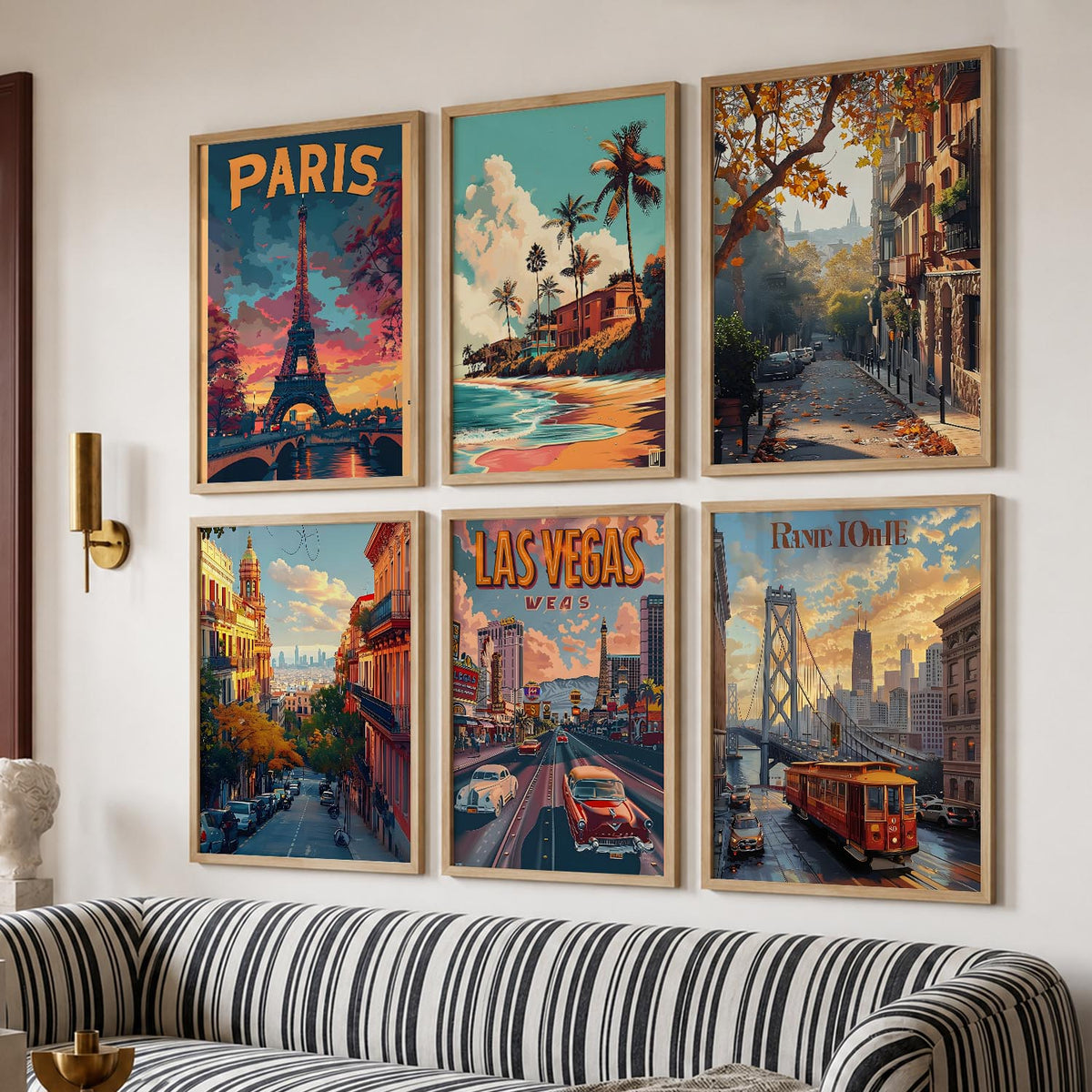 City Wall Art Prints with Frame for Wall Decor