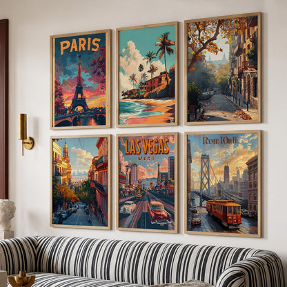 City Wall Art Prints with Frame for Wall Decor