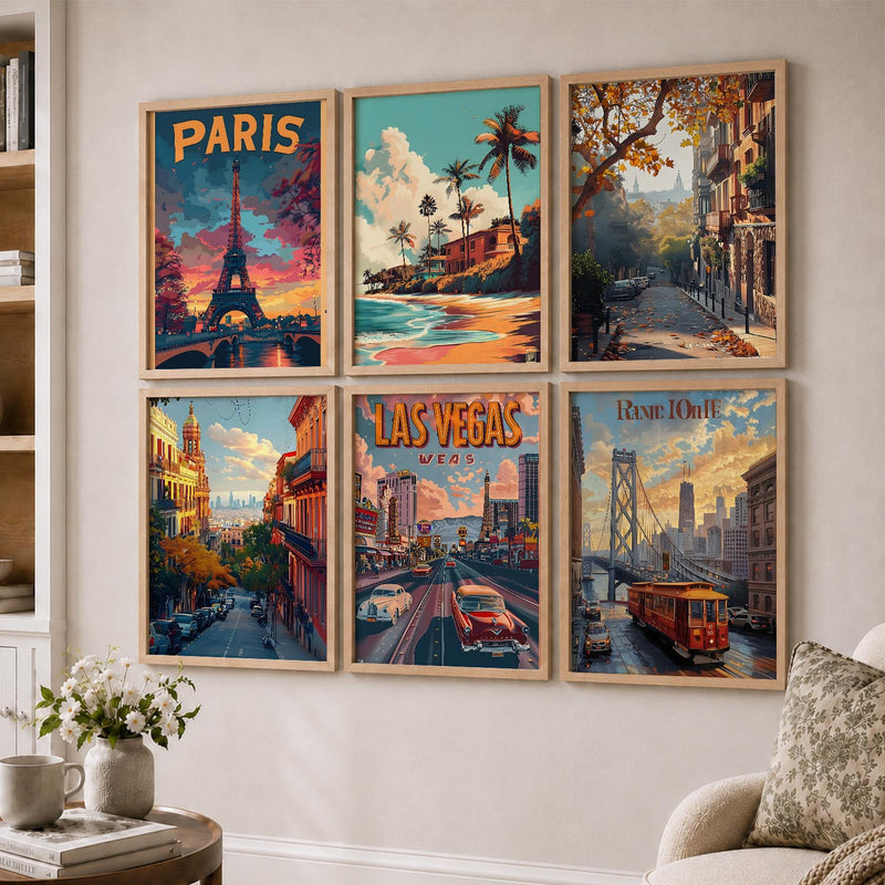 City Wall Art Prints with Frame for Wall Decor