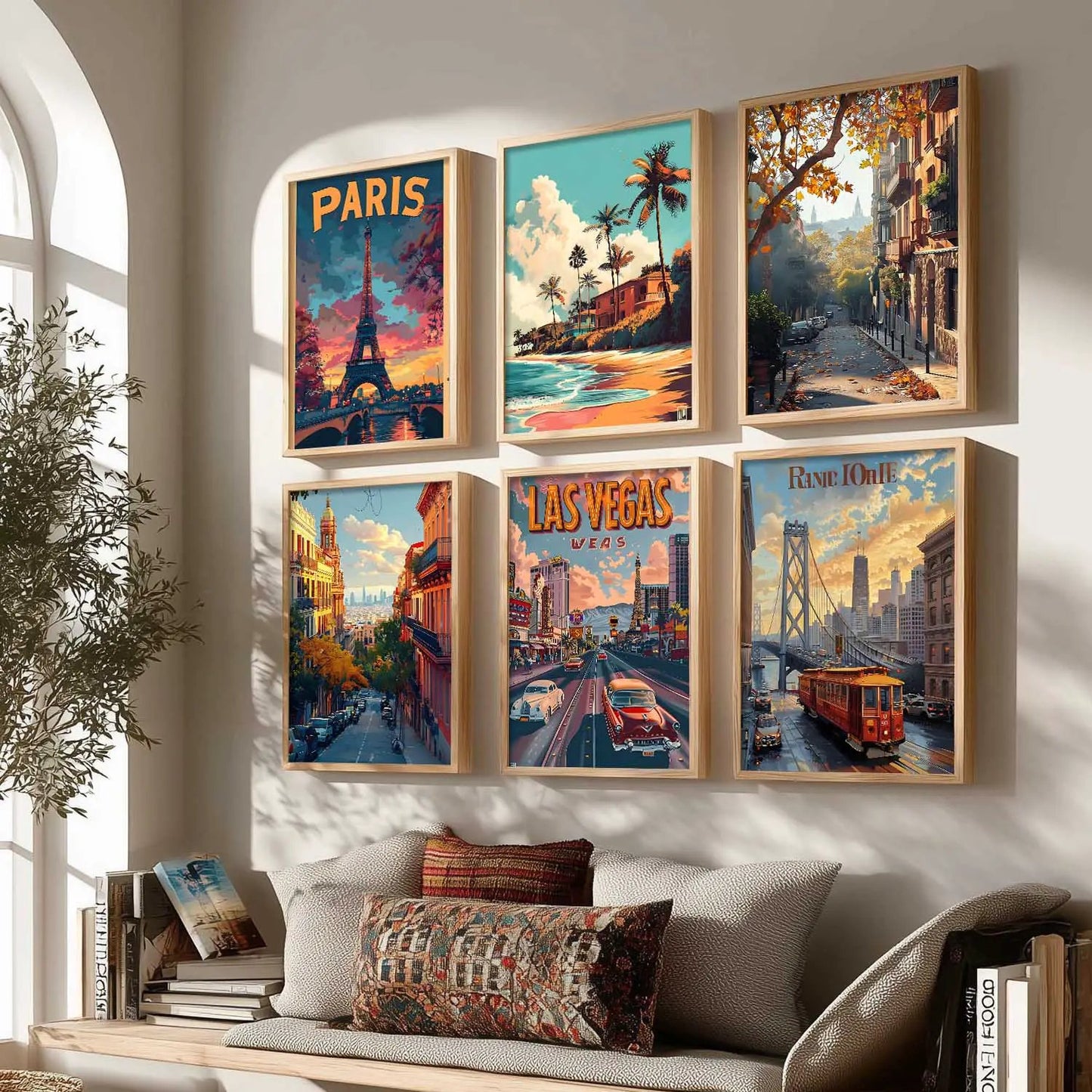 City Wall Art Prints with Frame for Wall Decor