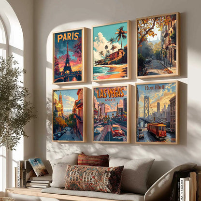 City Wall Art Prints with Frame for Wall Decor