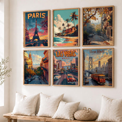 City Wall Art Prints with Frame for Wall Decor