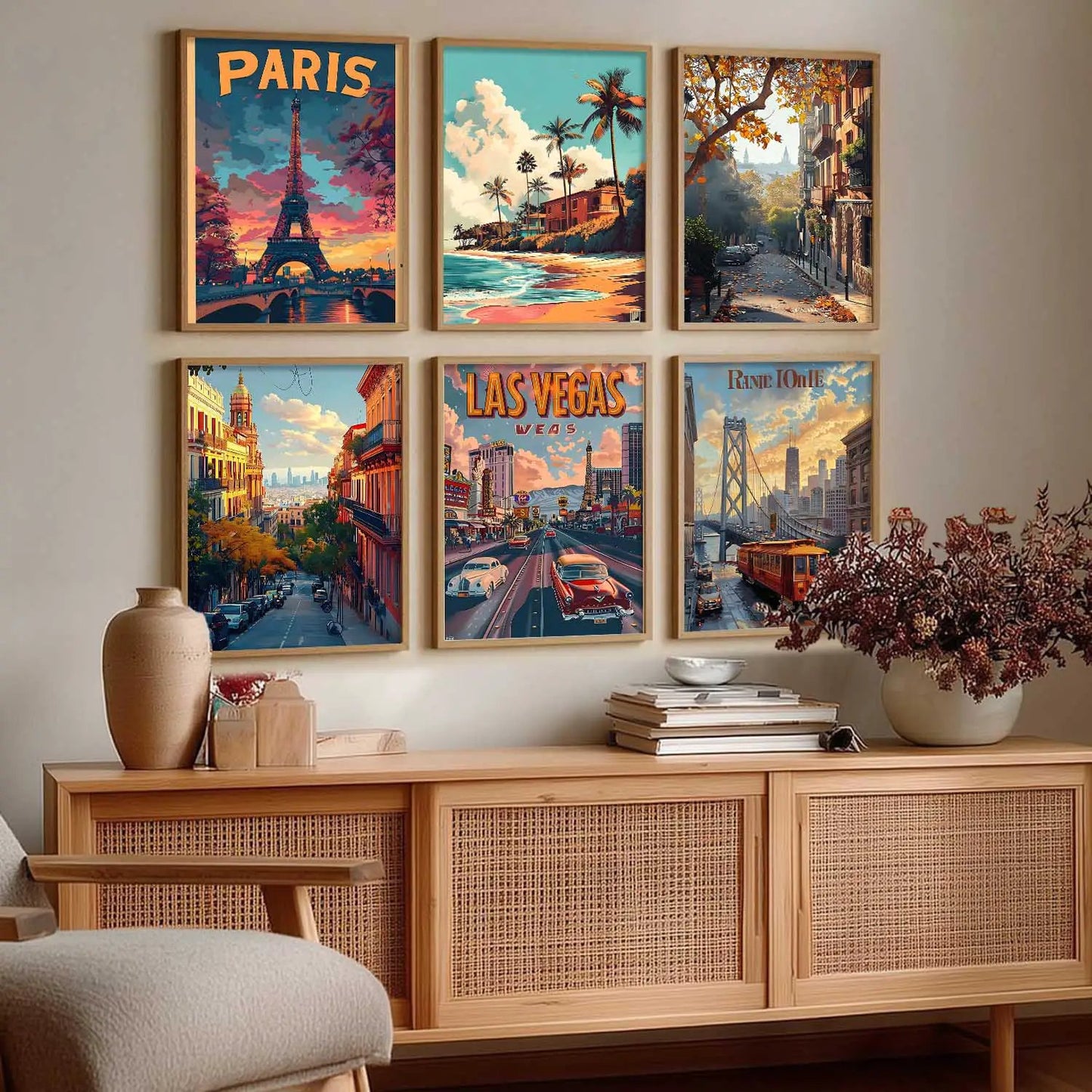 City Wall Art Prints with Frame for Wall Decor