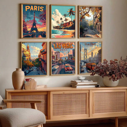 City Wall Art Prints with Frame for Wall Decor