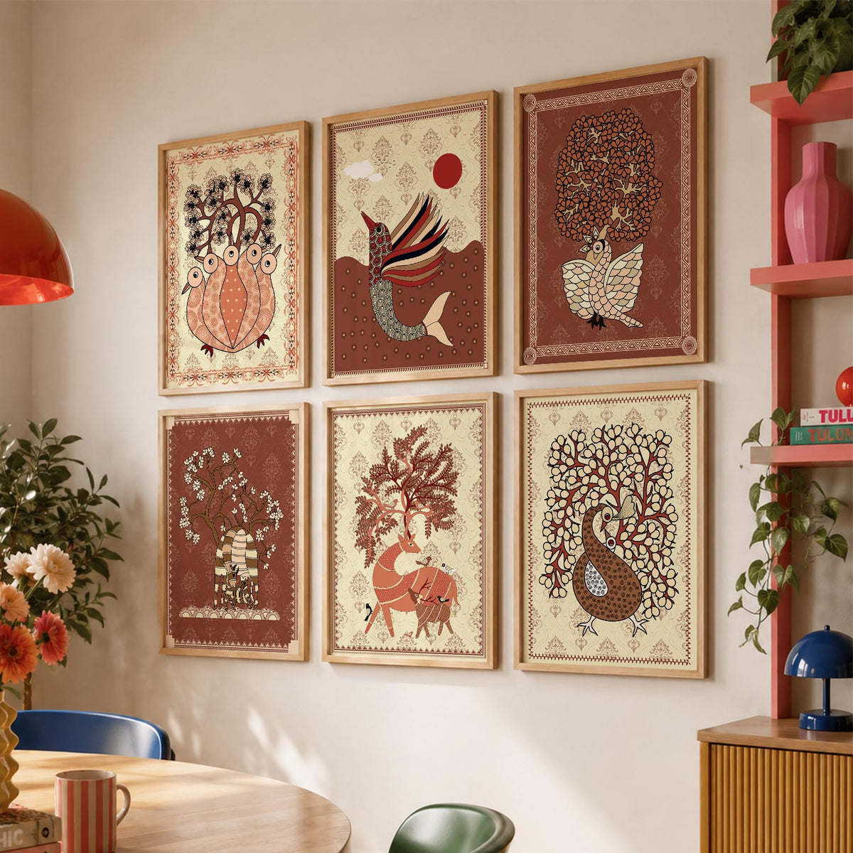 Gond Wall Art Prints with Frame for Wall Decor