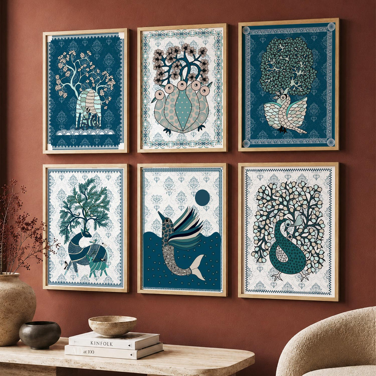 Gond Wall Art Prints with Frame for Wall Decor