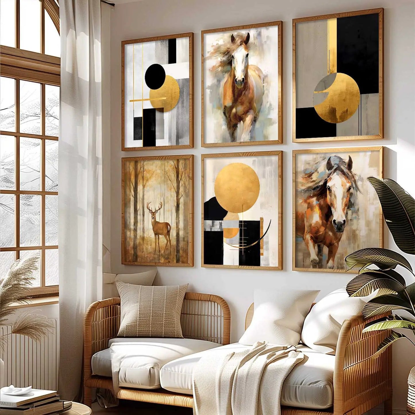Horse Modern Wall Art Prints with Frame for Wall Decor