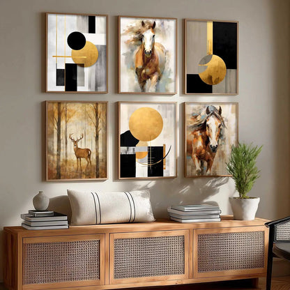 Horse Modern Wall Art Prints with Frame for Wall Decor