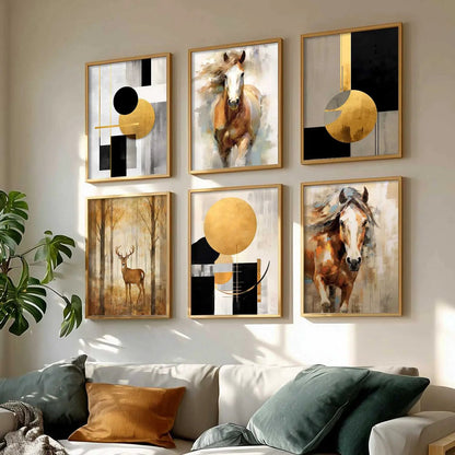 Horse Modern Wall Art Prints with Frame for Wall Decor