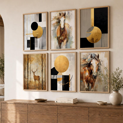 Horse Modern Wall Art Prints with Frame for Wall Decor