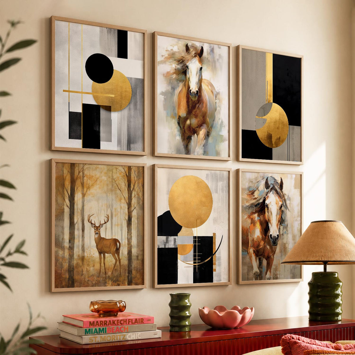 Horse Modern Wall Art Prints with Frame for Wall Decor