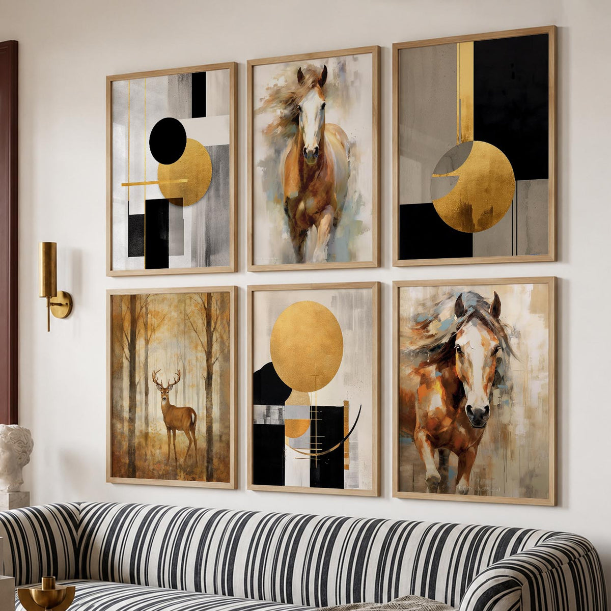 Horse Modern Wall Art Prints with Frame for Wall Decor